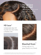 LUVME HAIR 12" Curly Glueless Wigs Human Hair Pre Plucked Pre Cut, Undetectable HD Lace Curly Bob Wig Human Hair Short Black Wig with Blonde Highlights Ready to Go Wig 180 Density
