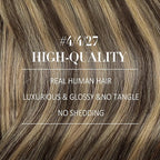 YoungSee Balayage Clip in Hair Extensions Human Hair 12inch Clip on Hair Extensions Dark Brown with Caramel Blonde Balayage Human Hair Clip in Extension for Short Hair Brown Hair Extension 7pcs 80g