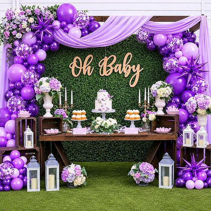 Purple Balloons Arch Kit for Birthday Party Decorations | 140Pcs Metallic Dark - Image 7