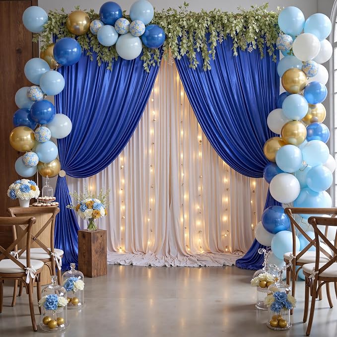 20x10ft Thick Royal Blue Glitter Backdrop Curtain Panels - Image 7