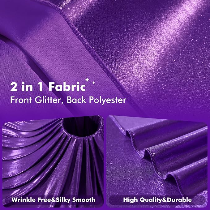 40ftx10ft Shimmer Purple Sequin Backdrop Curtain - Image 2