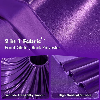 50x10ft Shimmer Purple Sequin Backdrop Curtain - Image 3