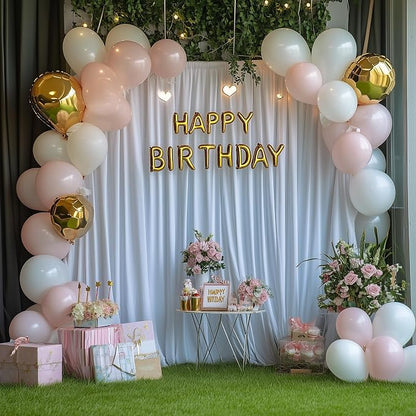 White Backdrop Curtain for Wedding Parties Backdrop Drapes 10x8FT | Wrinkle - Image 4