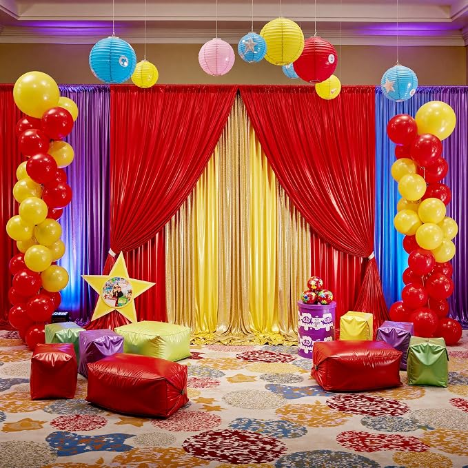 20x10ft Thick Red Glitter Backdrop Curtain Panels - Image 5
