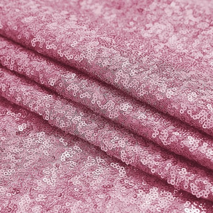 Sugargirl Pink Sequin Backdrop Curtain 4 Panels 2FTx8FT Glitter Pink Background - Image 8