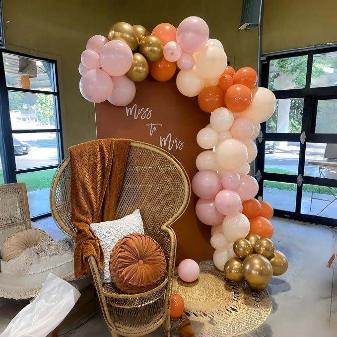 Fall Balloons, Burnt Orange Pink Gold White Balloons - Image 7