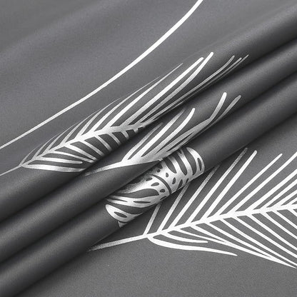 Light Blocking Curtains Silver Palm Tree Pattern Blackout Curtains Grommet Room - Image 8
