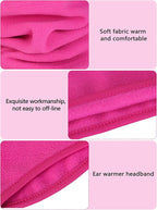 BBTO 6 Pieces Fleece Ear Warmers Headband Winter Neck Gaiter