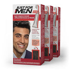 Just For Men Easy Comb-In Color Mens Hair Dye, Easy No Mix Application with Comb Applicator - Rich Black, A-65, Pack of 3