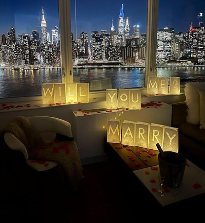 Luminary paper bags wedding proposal decorations “will you marry me?” light up - Image 8