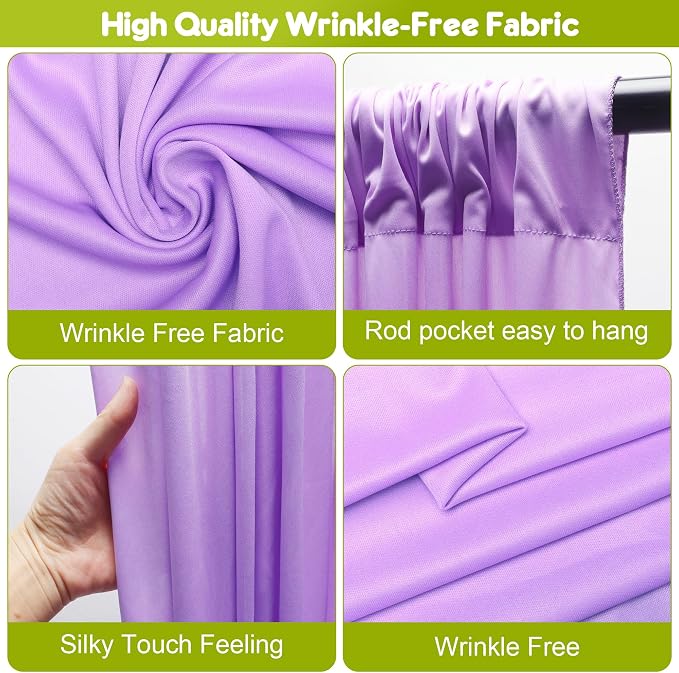 Lavender Purple Backdrop Curtain Drapes - Image 4