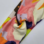 Soft Stretchy Headband, 3-in-1 Versatile Twist Style, One-Piece (Abstract Floral Neons, Adult)