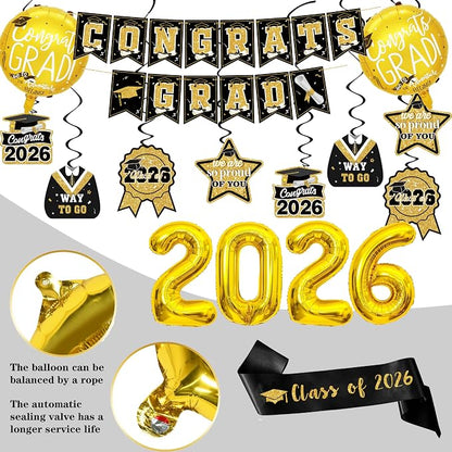 Black and Gold Graduation Decorations 2026 Class of 2026 Decorations - Image 5