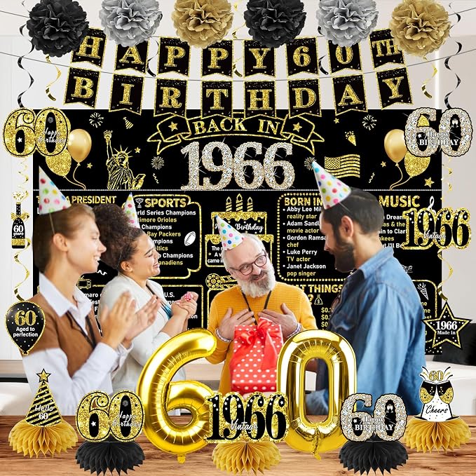 Zirtorei 60th Birthday Decorations - Image 5