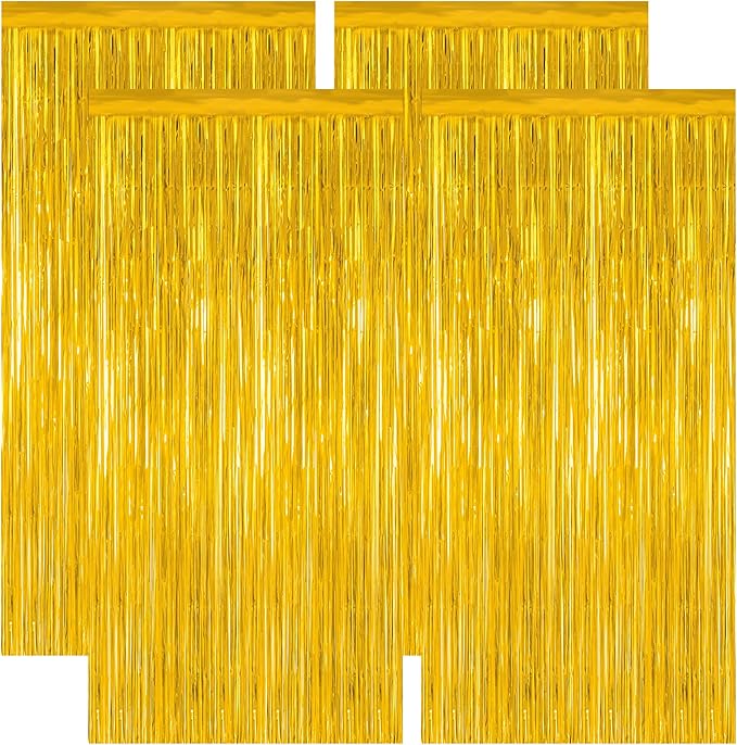 4 Pack 2026 Graduation Party Decorations, 3.28 x 7.05 Feet Gold Grad Curtains by ZATAYE