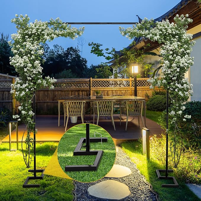 8.2 FT Wedding Arch Square Backdrop Stand Extra Clamps to Table Rod Frame | - Image 8