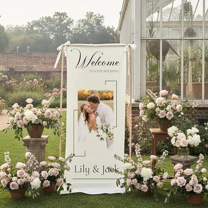 Custom Wedding Welcome Sign Linen - Image 5