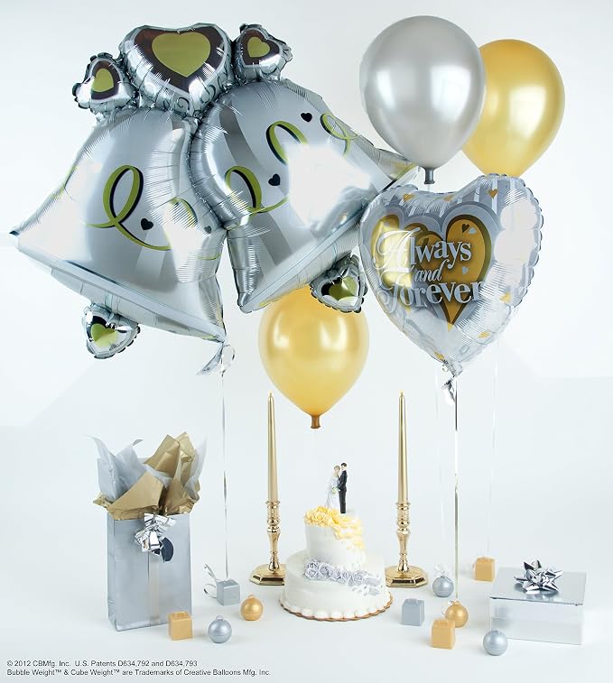 Creative Balloons™ Cube Weight – 65 g Metallic Gold Balloon Weights - Image 2
