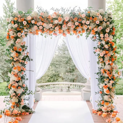 Asee'm White Backdrop Curtains Drapes - Image 5