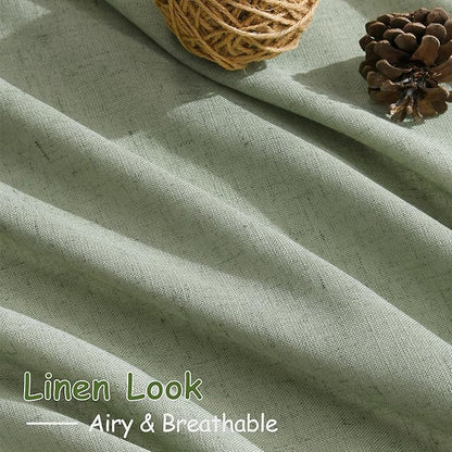 Extra Long Light Sage Linen Curtains 120 Inch - Image 5