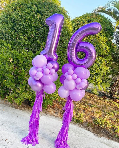 60 Balloons Number for 60th Birthday Decorations Women Men, Inflation Straw & - Image 2
