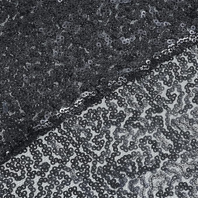Sugargirl Halloween Black Sequin Backdrop Curtain 2 Panels 2FTx8FT Glitter - Image 9