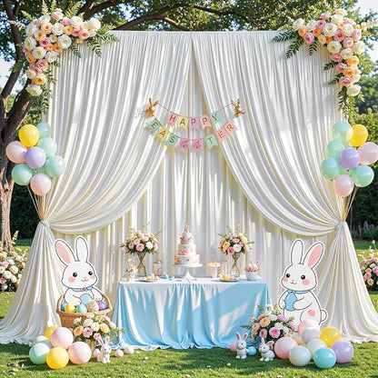 10x10 ft Ivory Glitter Backdrop Curtain - Image 7