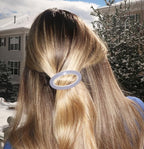 Camila Paris CP3363 French Hair Barrette Clip for Women, Handmade, Gray White, Slide-in Metal-Free Closure, Strong Hold Grip Hair Clips for Girls, No Slip Durable Hair Accessories, Made in France