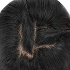 Hairro Human Hair Toppers Free Parted, 3.5x4.7" Base Hand-wovened 100% Real Hairpieces, with Invisible Clips-in for Women, for High Hairline/Adding Volume on Top, 10 Inch Jet Black