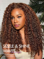 LUVME HAIR 18 Inch Deep Wave Medium Copper Brown Glueless Human Hair Wig Pre Plucked Precut 5x5 Lace Front Wigs