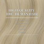 GOO GOO Clip in Hair Extensions Real Human Hair, Remy Human Hair Extensions Clip ins for Women, Natural Human Hair, 22inch 120g 7Pcs, 17A/60A Ash Blonde Highlighted Platinum Blonde