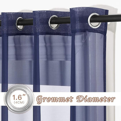NICETOWN Dark Blue Sheer Curtains - Image 2