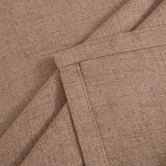 YoungsTex 80 Inches Long Mocha Brown Linen Curtains - Image 9