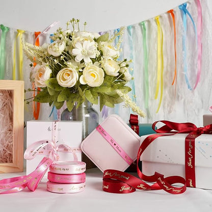 Pink Ribbon for Gift Wrapping Thank You Just for You Ribbon Mothers Day Gift - Image 8