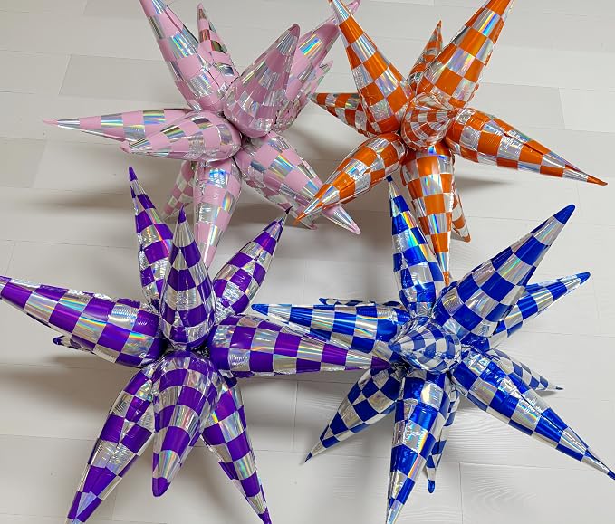 2 * 12Pcs Orange Silver Holographic Explosion Pointed Star Foil - Image 6