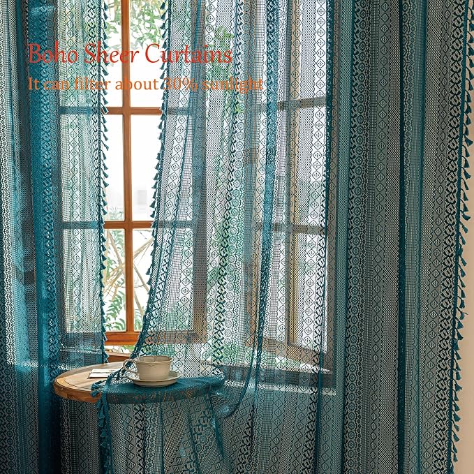 Sutuo Home Boho Curtains 2 Panels - Image 2