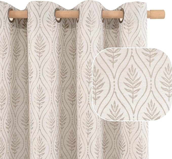 BGment Camel Curtains for Living Room 72 Inches Long, Natural French Country - Image 2
