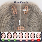 starluck Real Human Hair Toppers for Women 10 Inch Human Hair Topper no Bangs, 3 * 4.5 inches Swiss Base Suitable for ThinningHair Cover Grey Roots(Mixed Light Grey)