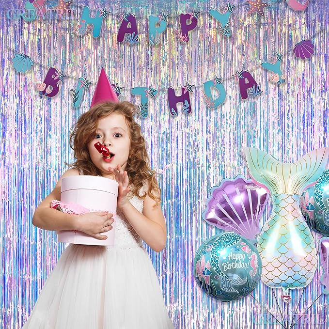 Iridescent Party Streamers Backdrop - Image 2
