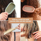TADA Natural Beauty Hair Brush Detangler for Curly, Thick, Wavy, and Thin Hair - Ventilation Holes for Quick Drying and Styling, Detangler Brush for Women, Men, Kids (4 Colors) (4PK)