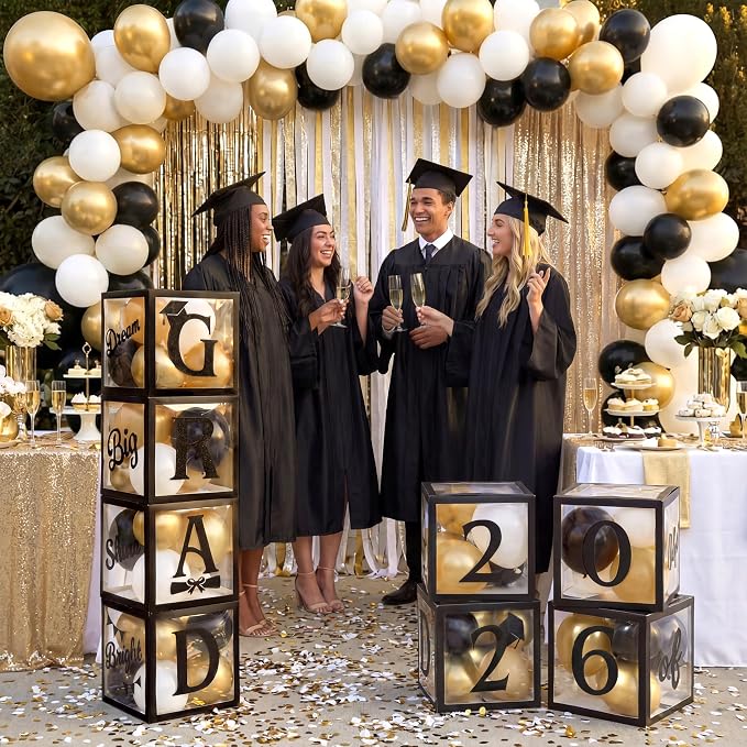 JOYIN 4 Pcs 2026 Graduation Balloon Boxes, Graduation Decor, Graduation Party - Image 5