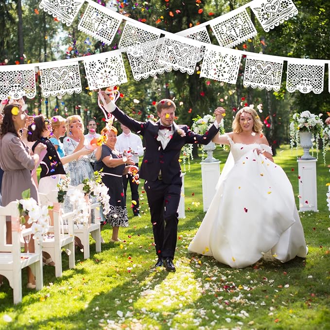 White Papel Picado Banner - Image 2