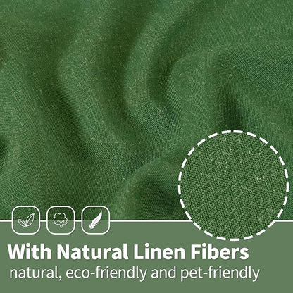 YoungsTex Forest Green Linen Curtains 80 Inches Long - Image 4