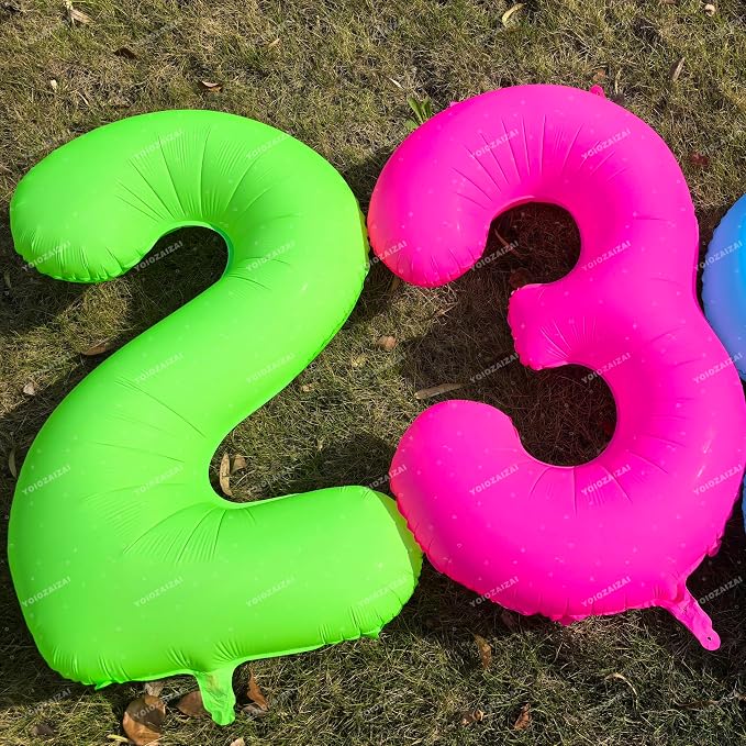 Pink Birthday Number 33 Balloons 40IN Fluorescent Pink 33 Foil Balloon | - Image 6