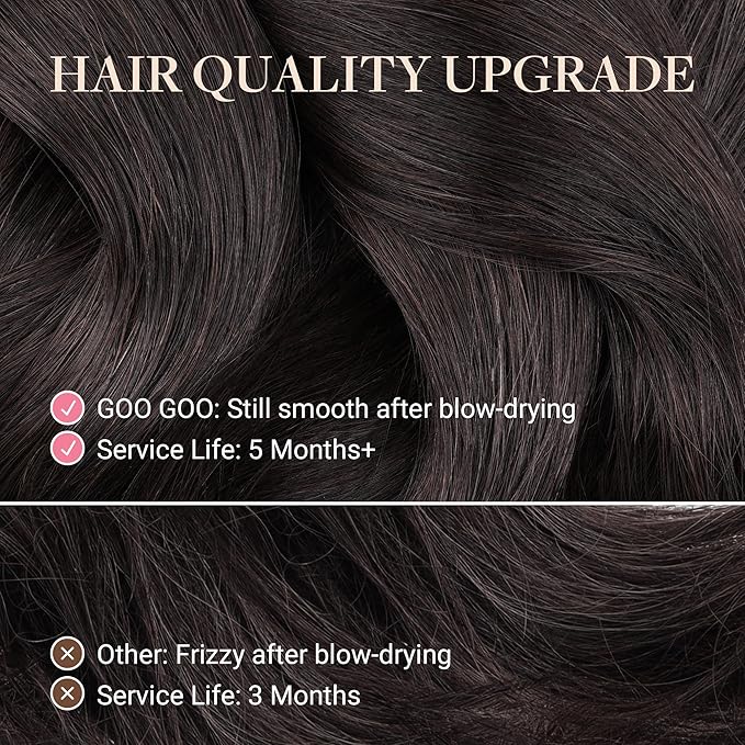 GOO GOO Tape in Hair Extensions Human Hair, #33B Dark Auburn Copper, 24inch 30g 10pcs, Skin Weft Seamless Invisible, Silky Straight with Thick Ends, Remy Human Hair