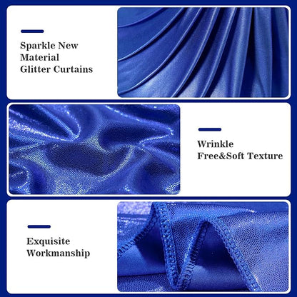 20x10ft Thick Royal Blue Glitter Backdrop Curtain Panels - Image 3