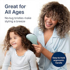 Crave Naturals Glide Thru Detangling Hair Brushes for Women - Detangler Brush for Curly or Straight, Wet or Dry Hair - Gentle on Tangles Comb - 7.5x3-Inch, Turquoise and Terrazzo (Pack of 2)