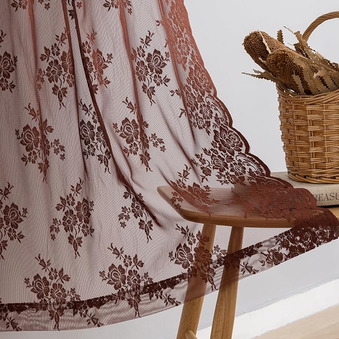 Kotile Warm Brown Sheer Curtains - Image 6