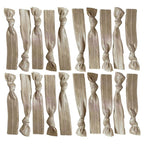 Kenz Laurenz Hair Ties Ponytail Holder Set No Crease Ribbon Bands - 20 Count - Taupe