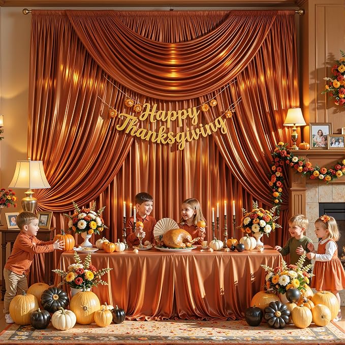 20x10ft Terracotta Glitter Backdrop Curtain - Image 8